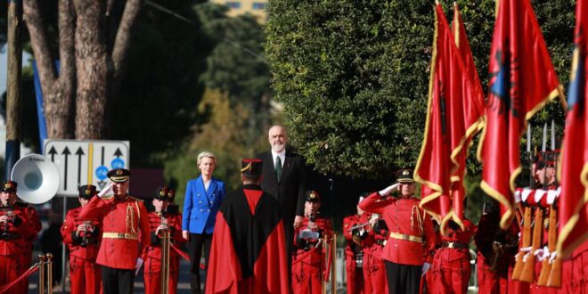 Kryetarja e Komisionit Evropian, Ursula von der Leyen, po qëndron për vizitë në gjashtë vendet e Ballkanit Perëndimor