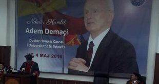 Simboli i Rezistencës Kombëtare, Adem Demaçi u dekorua me titullin “Doctor Honoris Causa” nga Universiteti i Tetovës