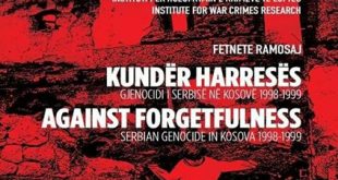 Të mërkurën në Shkup promovohet monografia “KUNDËR HARRESËS – Gjenocidi i Serbisë në Kosovë 1998-1999”