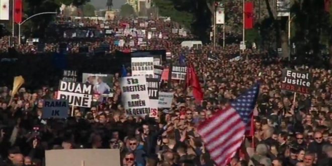 Policia e Shqipërisë ka njoftuar se fal masave të ndërmarra për siguri protesta kaloi pa incidente