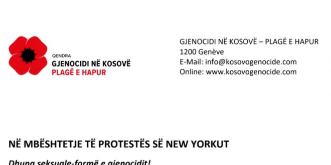 Qendra “Gjenocidi në Kosovë – Plagë e Hapur” mbështet protestën e Nju Jorkut kundër dhunës seksuale