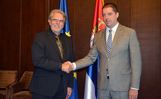 Ushtruesi i detyrës së shefit të EULEX-it në Kosovë, Bernd Thran viziton zyrën e Gjuriqit “për Kosovë-Metohinë”